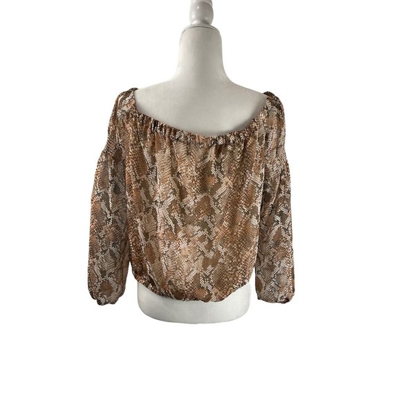 NWOT  GUESS WILD SNAKE PRINT CARMEL BLOUSE - Picture 6 of 7